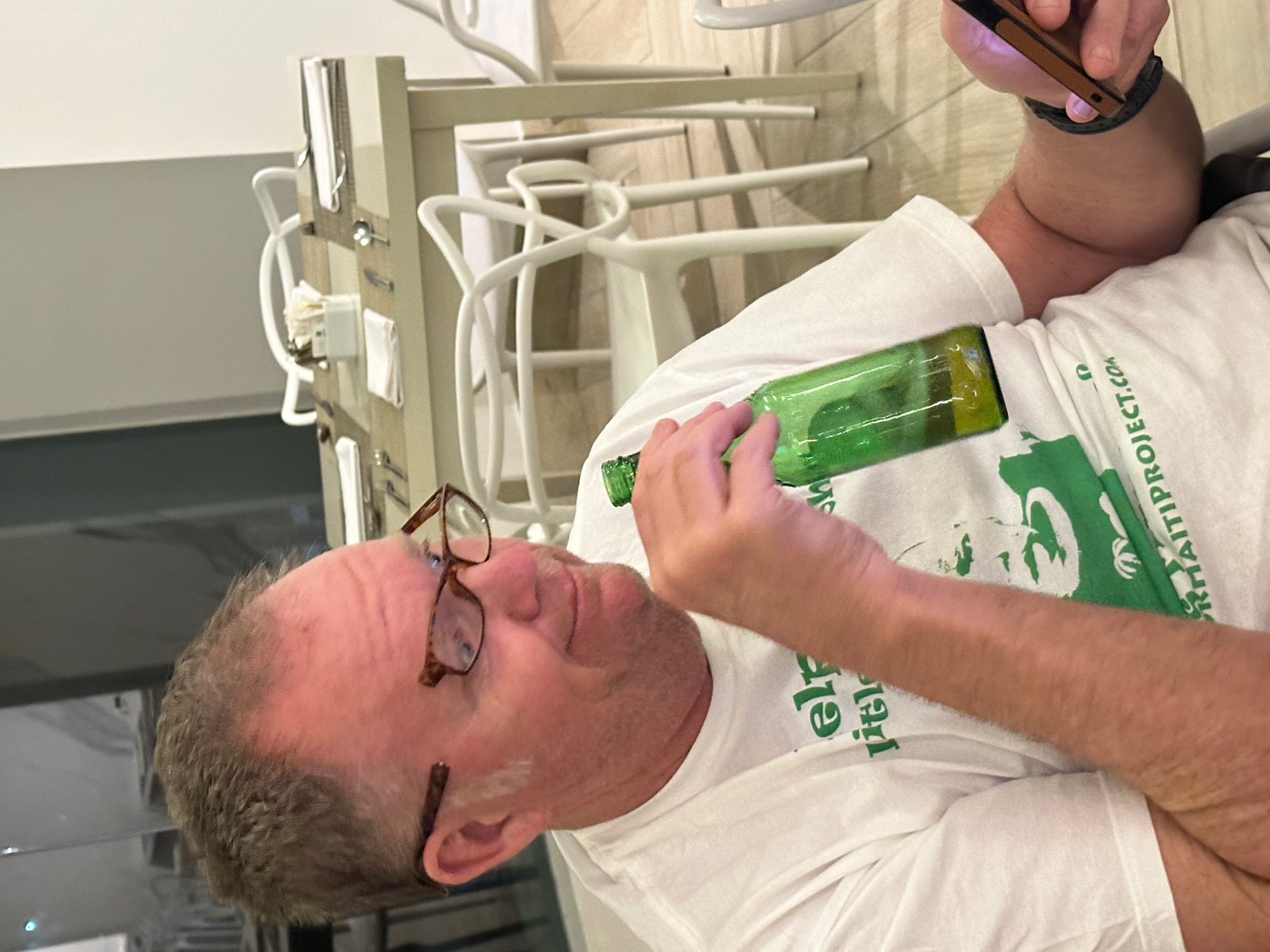 Little Man John enjoying a drink